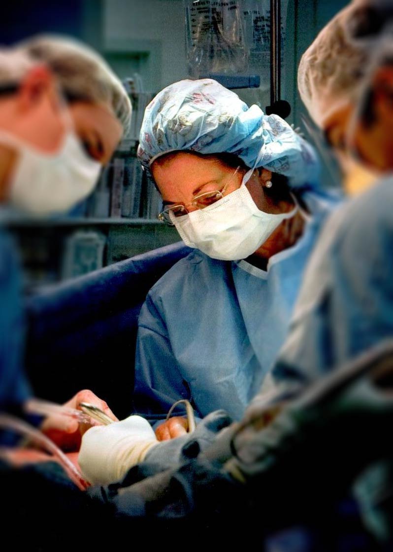 Dr. Lessard in surgery